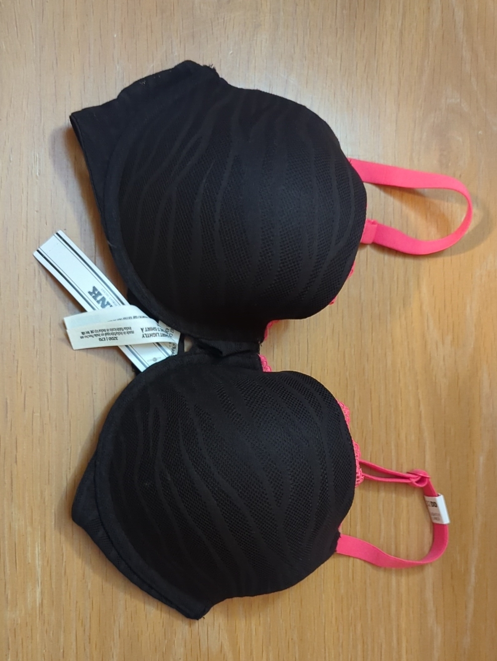 PINK Victoria's Secret Black Bra with Pink Straps